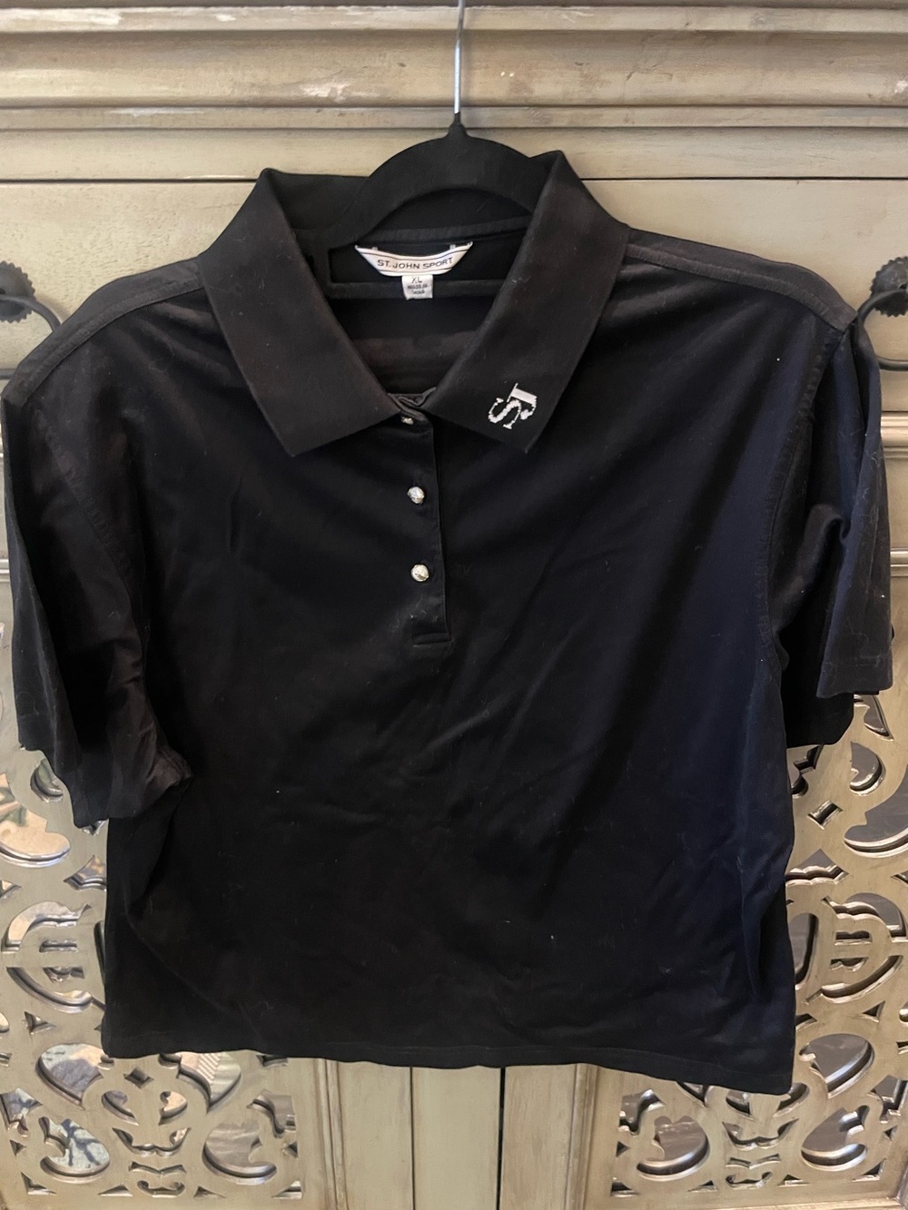 St John Women’s Black Polo Shirt with embroidery